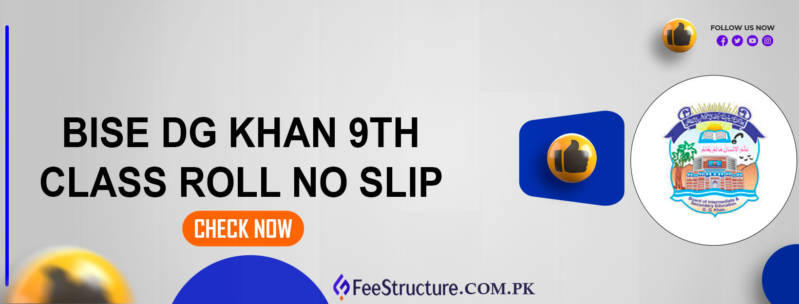 BISE DG Khan 9th Class Roll No Slip